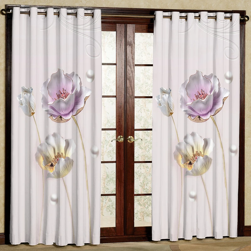  پرده مدل گلدار مخمل پانچی کد 251 سایز 140x280 سانتی متر