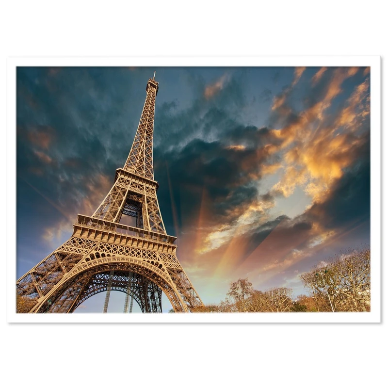 تابلو نوری بکلیت طرح منظره شهری پاریس برج ایفل مدل W-S1228