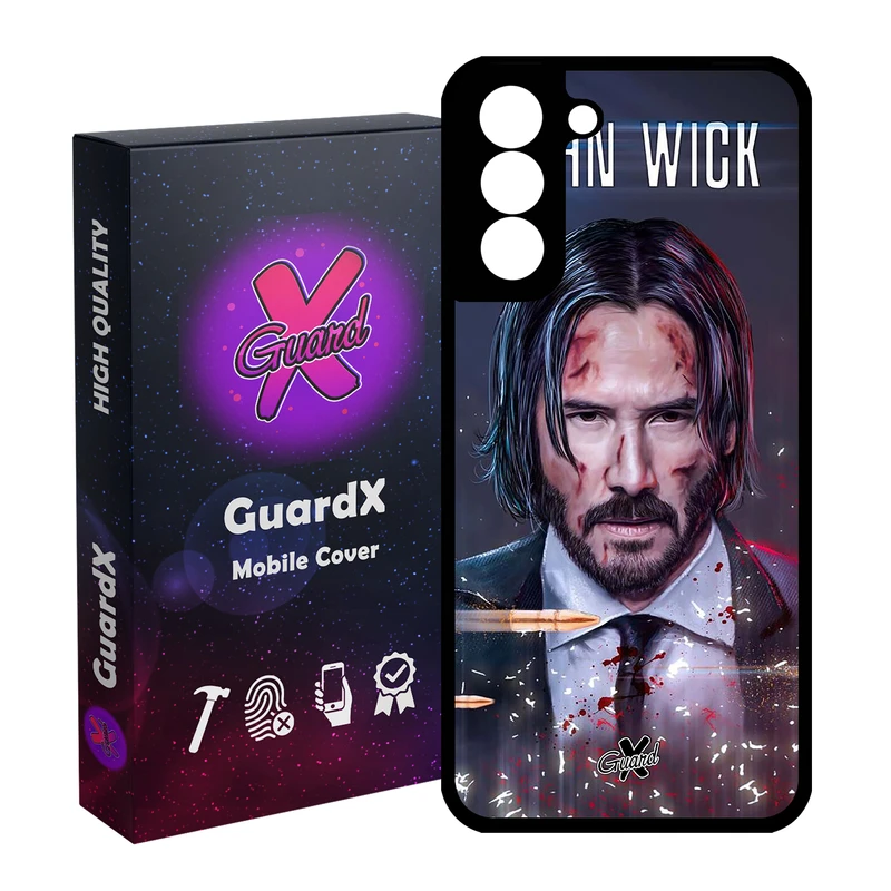 کاور گارد ایکس طرح John Wick مدل Glass10145 مناسب برای گوشی موبایل سامسونگ Galaxy S21 FE