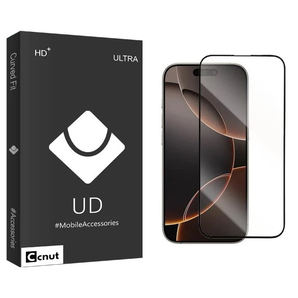 محافظ صفحه نمایش شیشه ای کوکونات مدل UDBnewpkg مناسب برای گوشی موبایل اپل iPhone 16 Pro