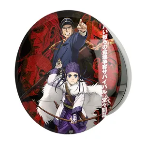 آینه جیبی خندالو طرح سایچی و اسیرپا انیمه کامویی طلایی Golden Kamuy مدل تاشو کد 23719 