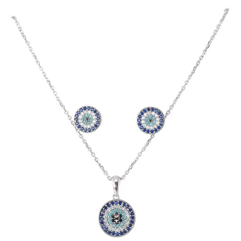 نیم ست نقره زنانه مدل چشم نظر