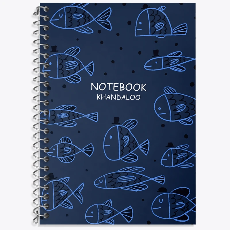 دفتر زبان 50 برگ خندالو مدل دو خط طرح ماهی کد N725