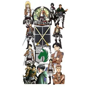  استیکر لپ تاپ گیم مون طرح انیمه اتک آن تایتان Attack On Titan کد 3011109 مجموعه 14 عددی