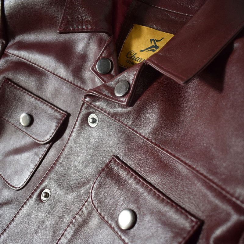 کت چرم زنانه چرمیران مدل FC1024 رنگ زرشکی