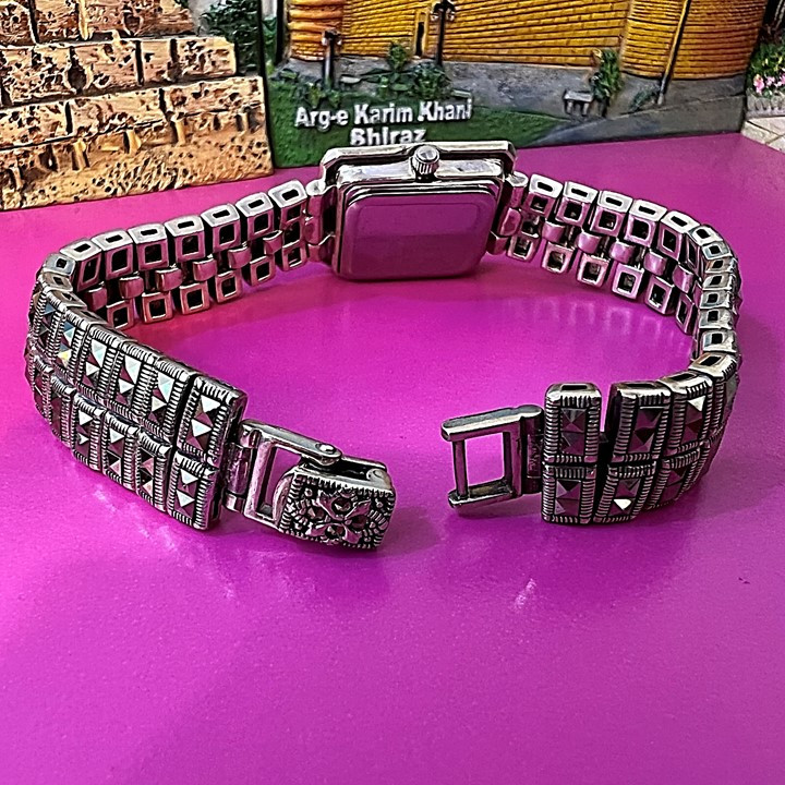 ساعت مچی عقربه ای نقره زنانه اچ اف مدل glsr-1040