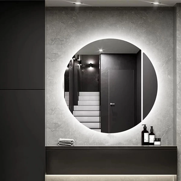 آینه  سرویس بهداشتی مدل گرد بک لایت