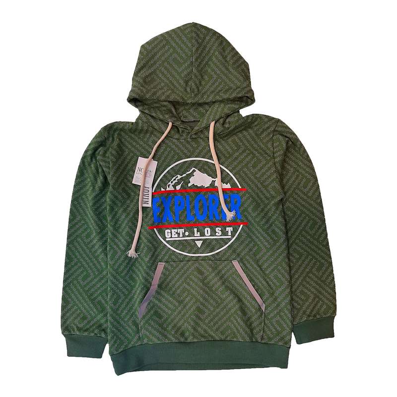 هودی پسرانه مدل شبرنگی رنگ سبز