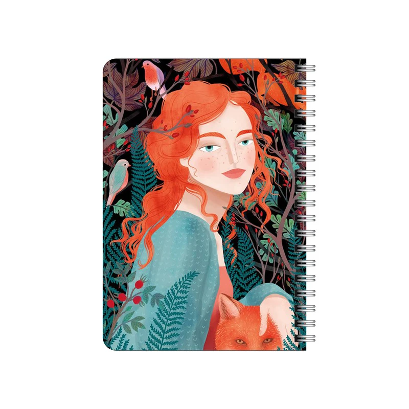 دفترچه یادداشت بامبیلیپ مدل چوبی طرح دختر پاییزی و روباه کد 9979621