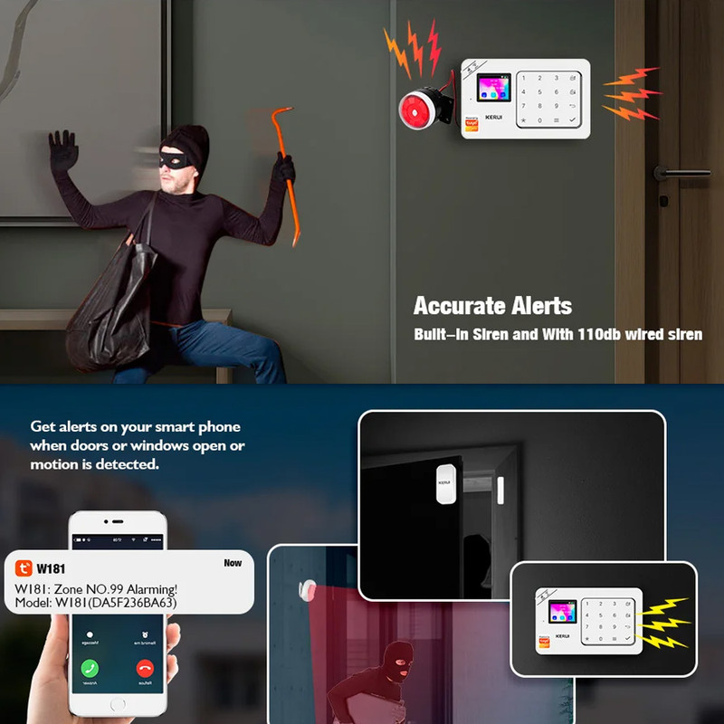 دزدگیر اماکن سیم کارتی کروی مدلW1821 به همراه حسگر حرکتی P819