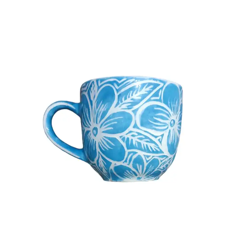 ست فنجان و بشقاب سرامیکی مدل گلدار