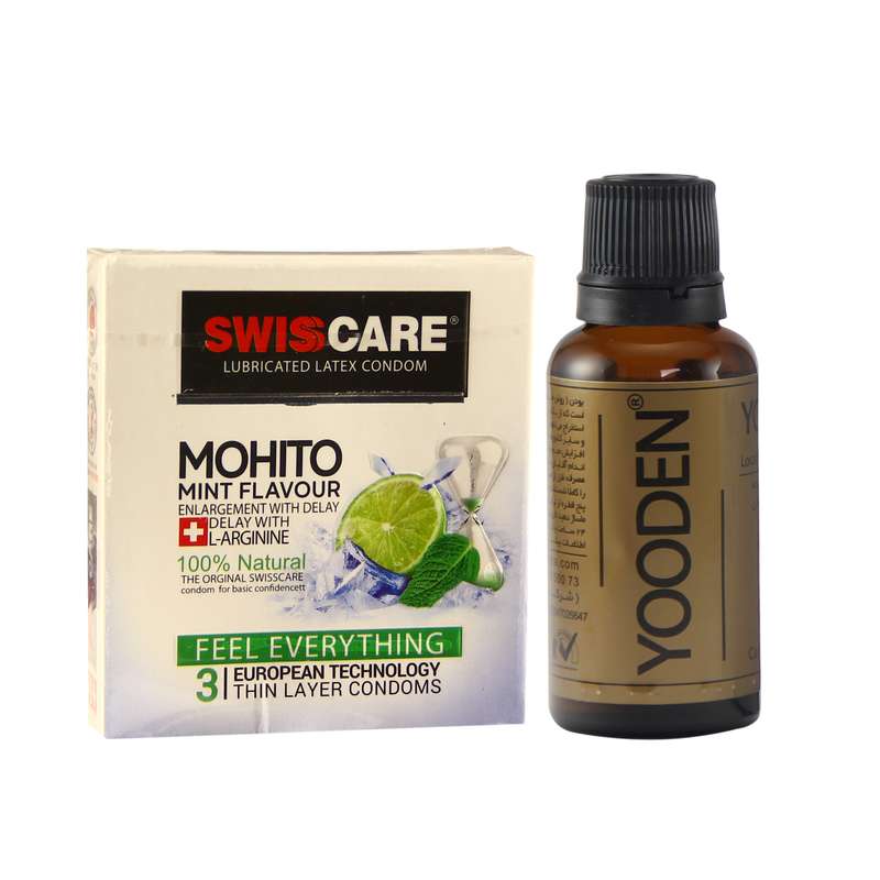 کاندوم سوئیس کر مدل MOHITO بسته 3 عددی به همراه روغن یودن کد 01 حجم 30 میلی لیتر کاندوم سوئیس کر مدل MOHITO بسته 3 عددی به همراه روغن یودن کد 01 حجم 30 میلی لیتر