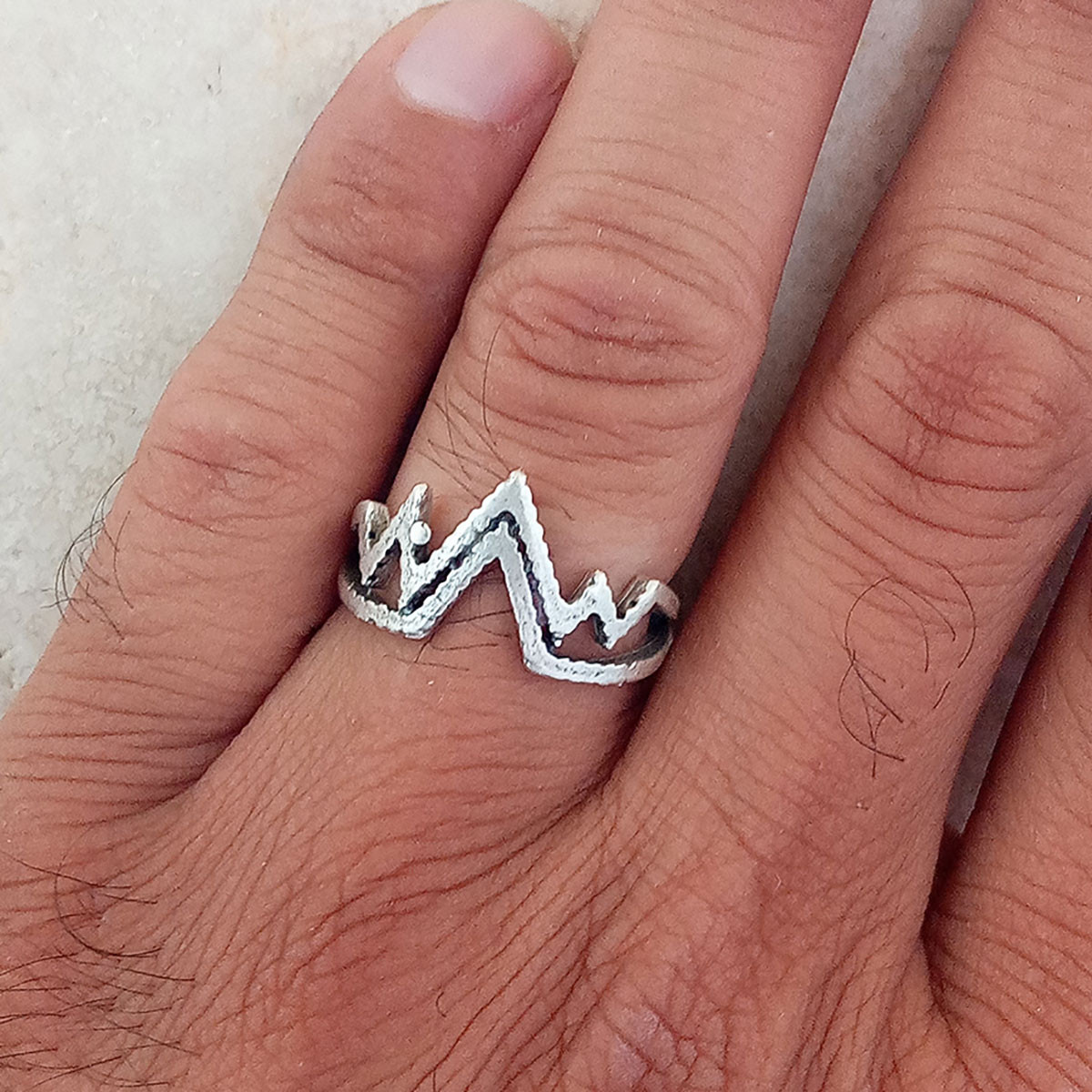 انگشتر مدل ضربان قلب کد ZA-005