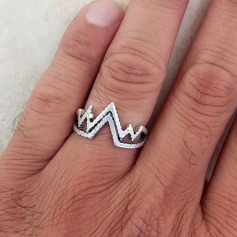 انگشتر مدل ضربان قلب کد ZA-005