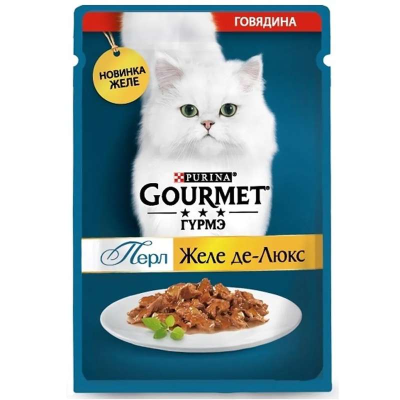 پوچ گربه گورمت مدل گوشت ژله ای وزن 75 گرم