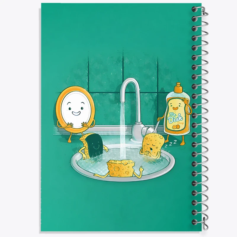 دفتر مشق 100 برگ خندالو طرح ظرفشویی کد N4346