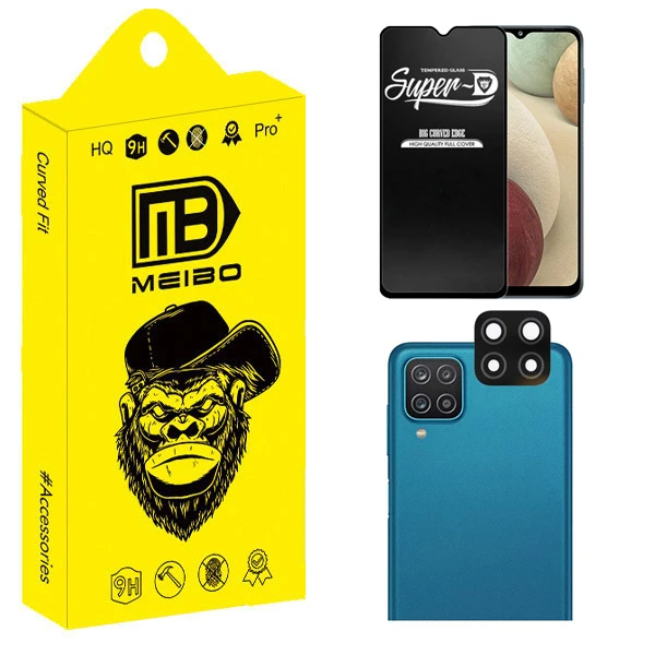 محافظ صفحه نمایش میبو مدل Clear SuperD مناسب برای گوشی موبایل سامسونگ Galaxy A12 به همراه محافظ لنز دوربین