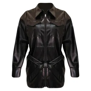 کت چرم زنانه کد 01