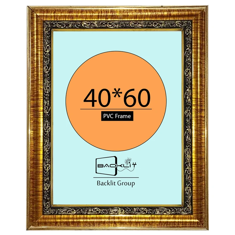 قاب عکس بکلیت مدل گلدارطلایی دیواری سایز 60×40 سانتیمتر