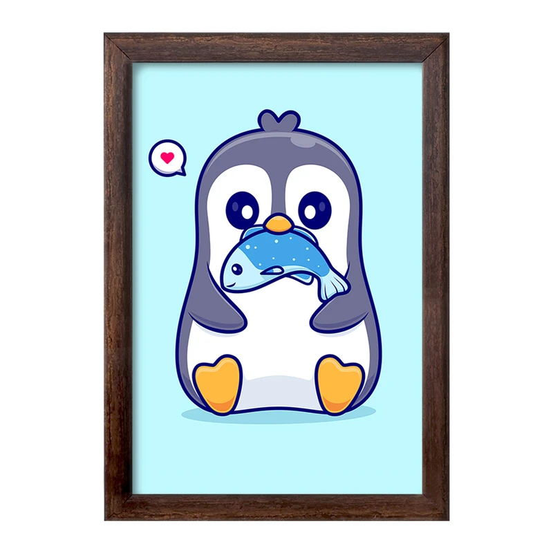 تابلو خندالو طرح حیوانات بامزه پنگوئن کد 29715