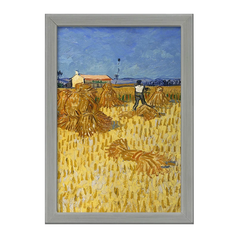 تابلو خندالو طرح برداشت ذرت در پروونس ونسان ونگوگ (Van Gogh) کد 36787