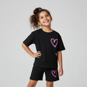 ست تی شرت و شلوارک دخترانه مادر مدل Amour