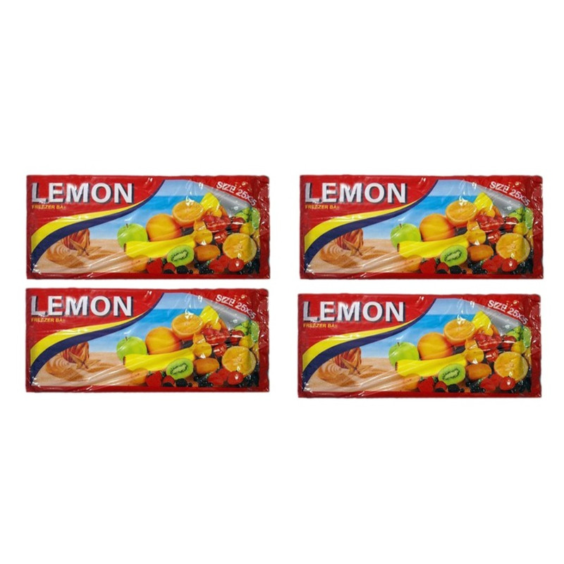 کیسه فریزر لمون مدل چسبی 4 بسته 100 عددی