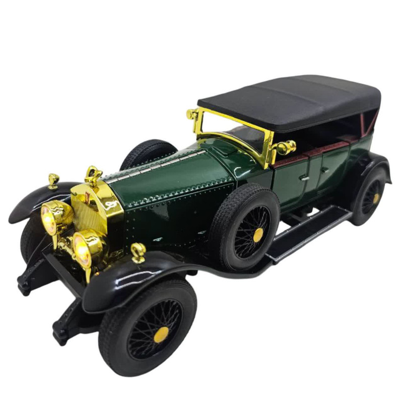 ماکت ماشین کلاسیک رولزرویس ناب سل مدل Classic metal Rolls-Royce with lights فلزی چراغدار عقب‌کش با سقف کروک و درهای بازشو