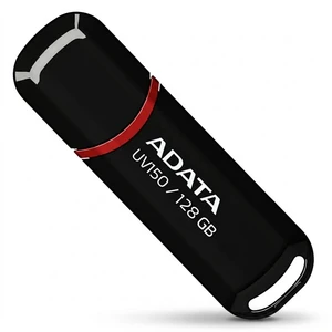 فلش مموری ای دیتا مدل uv150 ظرفیت 128 گیگابایت با رابط usb 3.2 gen1 و پشتیبانی از انواع سیستم عامل، طراحی درپوش دار و سازگار با کامپیوتر، لپ تاپ، موبایل و تلویزیون
