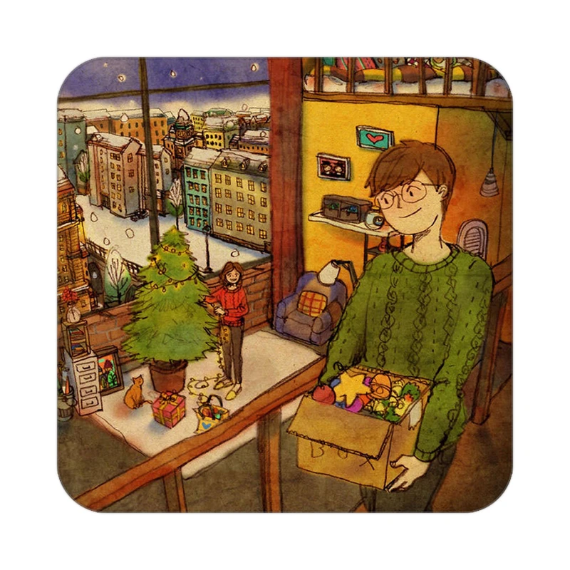 زیر لیوانی کاکتی طرح عاشقانه مدل mg10096