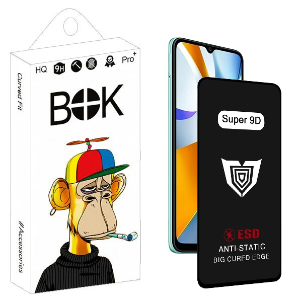 محافظ صفحه نمایش بوک مدل Super 9D Glavers مناسب برای گوشی موبایل شیائومی Poco c40 / redmi 12c / a10