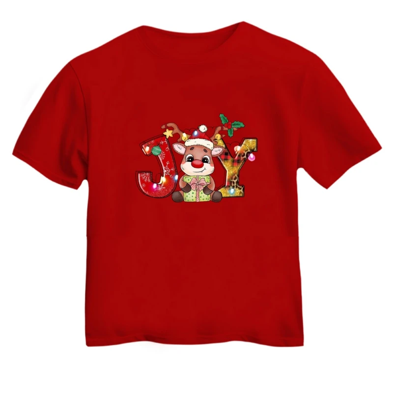 تی شرت آستین کوتاه بچگانه مدل گوزن کریسمس کد 23