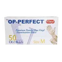 دستکش وینیل اوپی پرفکت مدل 01M سایز مدیوم بسته 50 عددی