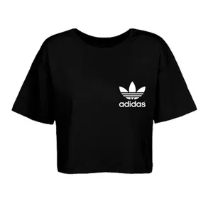 کراپ‌تاپ آستین کوتاه زنانه مدل 01 رنگ مشکی