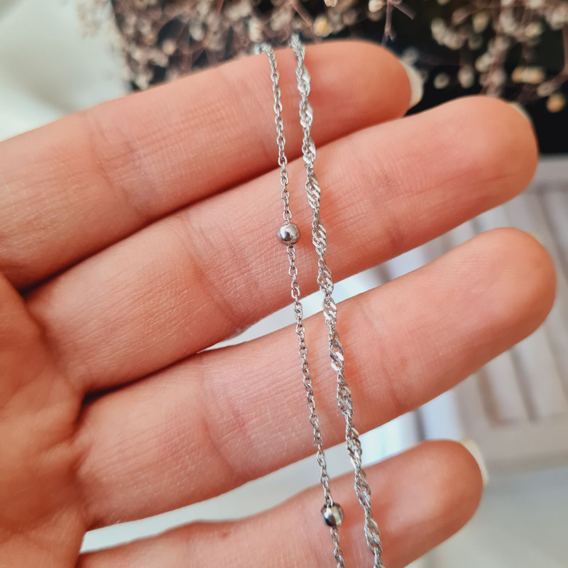 پابند زنانه استینلس استیل مدل دولاین پیچ توپی کد 162