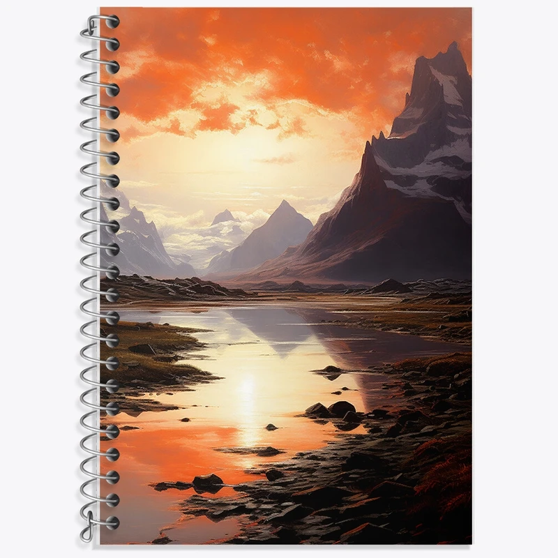 دفتر زبان 50 برگ خندالو مدل سه خط طرح منظره غروب کد F435