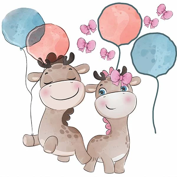 استیکر دیواری کودک راتیانا مدل lovely giraffe