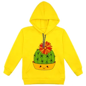 هودی دخترانه مدل کاکتوس F101 رنگ زرد
