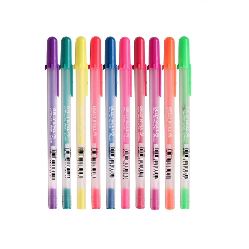 روان نویس 0.1 میلی متری ساکورا مدل مونلایت طرح فلورسنت مجموعه 10 عددی