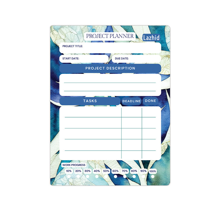 تخته وایت برد لاژید مدل برنامه ریزی پروژه سایز 14x18 سانتی متر