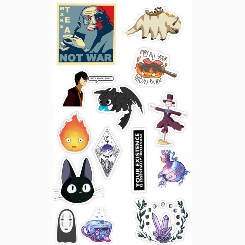 استیکر لپ تاپ طرح Kore anime مجموعه 14 عددی