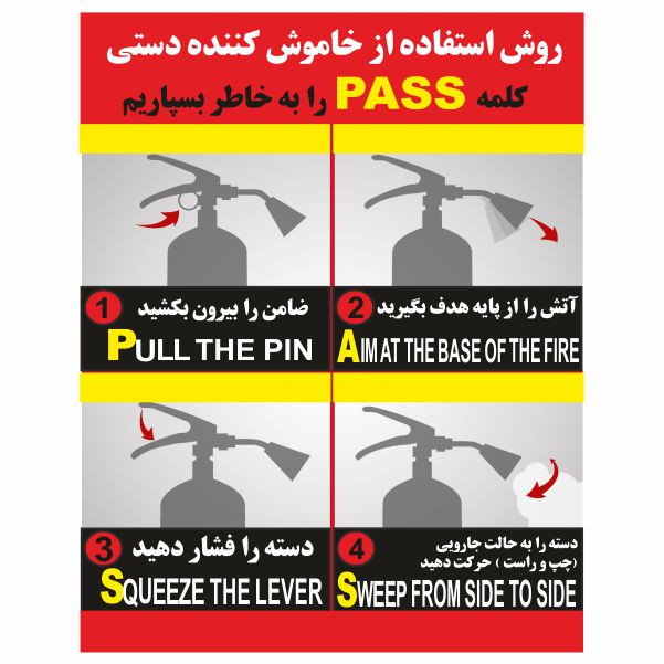 تابلو ایمنی ایمن ساین طرح روش استفاده از کپسول آتش نشانی کد 516 تابلو ایمنی ایمن ساین طرح روش استفاده از کپسول آتش نشانی کد 516