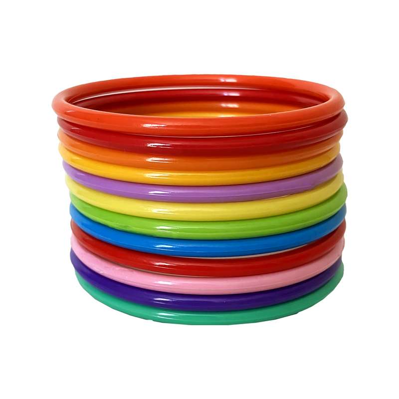 النگو دخترانه مدل رنگین کمانی 2 کد Fr104 بسته 12 عددی