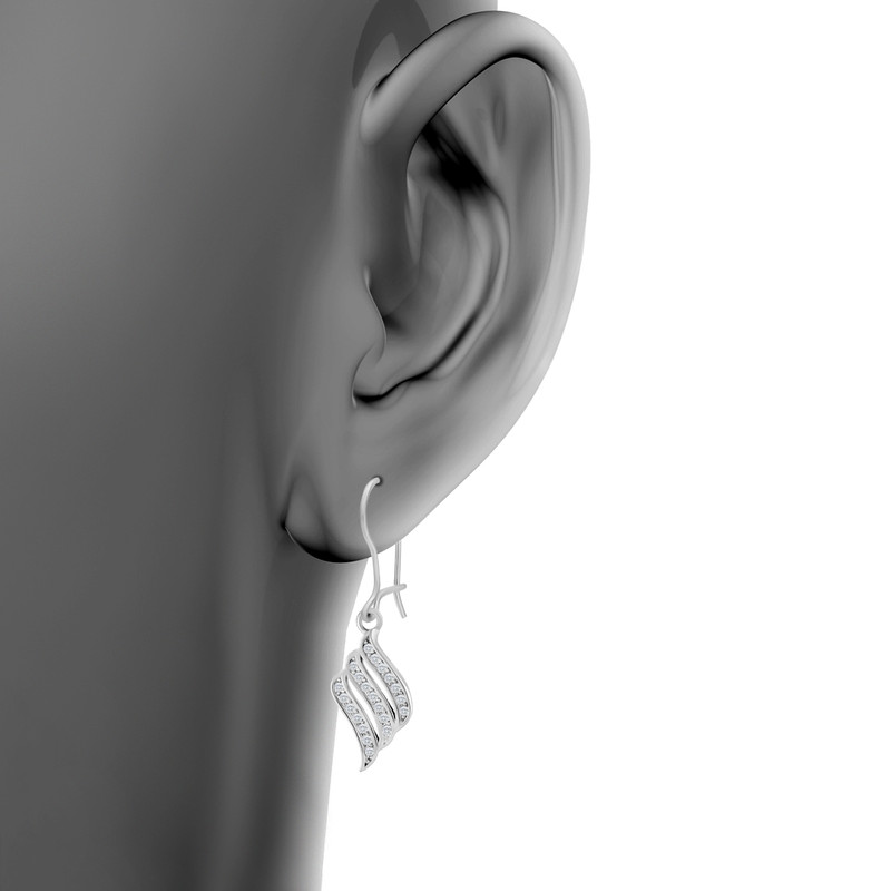 گوشواره نقره عصایی زنانه اقلیمه مدل EN1925