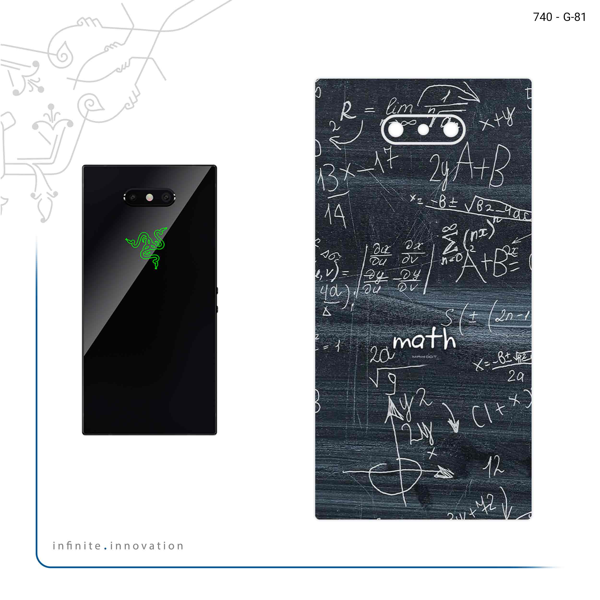 برچسب پوششی ماهوت مدل Mathematical Science مناسب برای گوشی موبایل ریزر Phone 2