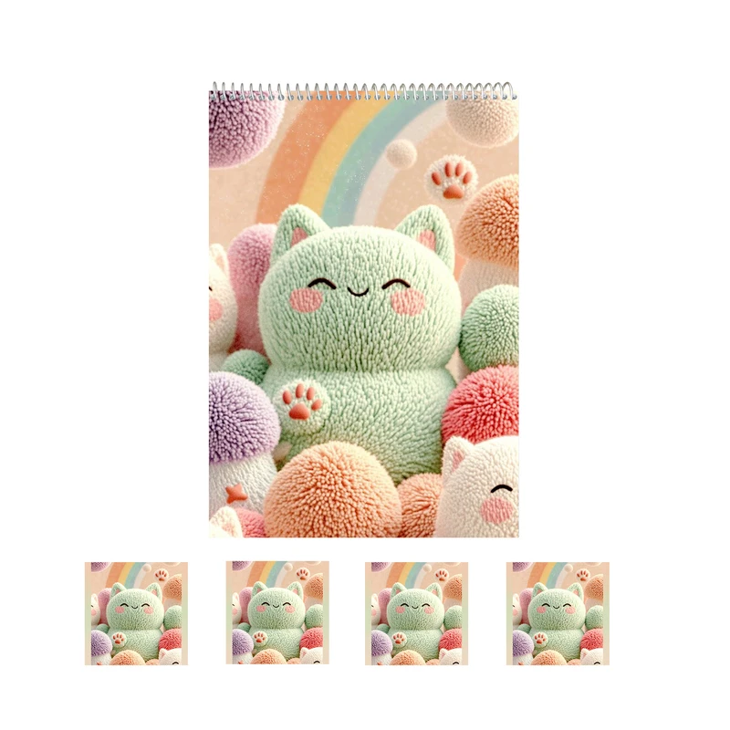 دفتر نقاشی 50 برگ مدل پیشی گوگولی طرح کیوت کد 2 به همراه برچسب مجموعه 5 عددی