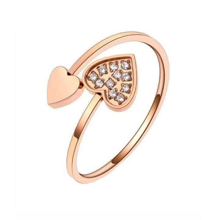  انگشتر طلا 18 عیار زنانه قیراط طرح قلب کد GH3207