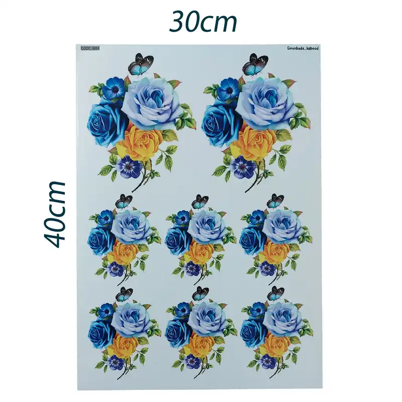 برچسب ترنسفر مدل رز ها و پروانه