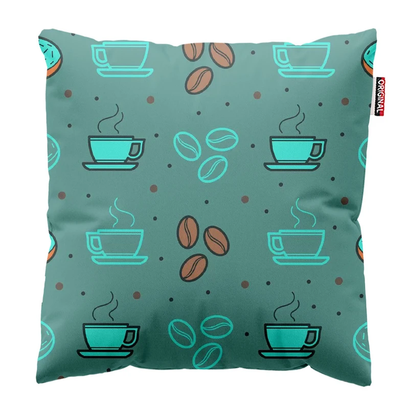 کوسن پاد آفرین طرح کافه قهوه کافی coffee کد 2398 سایز 40*40 سانتی متر