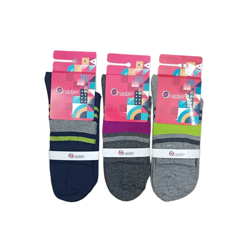 جوراب ساق بلند مردانه رادان کد 1001-21  بسته سه عددی 